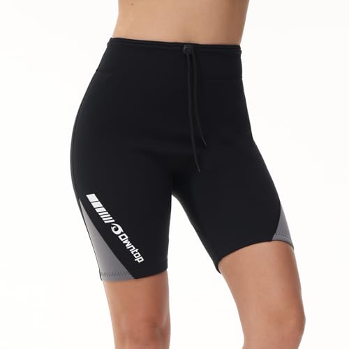 Owntop Damen Neoprenhose - 2mm Neoprenanzug-Shorts, Warm Halten für Surfen Schnorcheln Schwimmen Tauchen Neoprenanzug-Unterteile, Damen Grau L