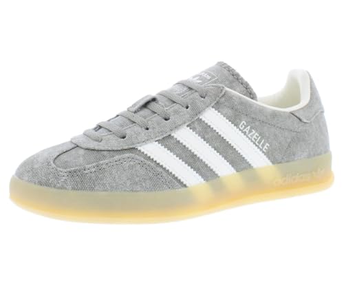 Image of adidas Gazelle Indoor Womens Shoes Size 9.5, Color: Silver Pebble /Off White /Gum 3
