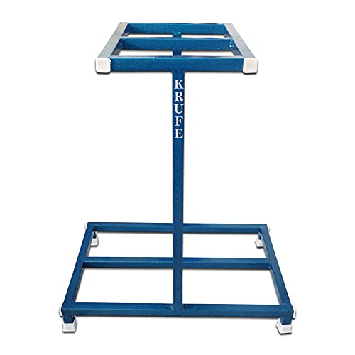 Image of KRUFE Mild Steel Inverter Stand /Trolly . Inverter Trolley for Home Trolly, Inverter with Battery Trolly, Inverter Battery Trolly, Inverter Stand for Home, Inverter Trolley, Metal Inverter Trolly (DUAL BATTERY, BLUE)