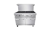 Atosa AGR Commercial Gas Range, 48' Gas Range, (8) Burners Top, (2) 20' Standard Ovens, Natural Gas (AGR-8B-NG)