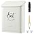 PERFNIQUE Magnetic Lint Bin for Laundry Room with Lint Brush, Wall Mounted Lint Holder Trash can with lid for Dryer, Modern Farmhouse Rustic Metal Laundry Room Storage Organization and Decor(White)