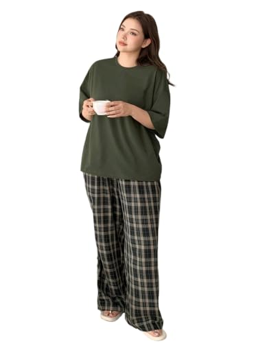 Image of KSHS Womens Korean Night Dress || Full Pyjama Set ||Korean Nightsuit || Women Nightwear ||Round Neck Half Sleeve Nightsuit || Loungewear || Everyday Nightdress Women's Pyjama Sets