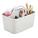 mDesign Cesta organizadora – Caja organizadora para material de manualidades y de costura: botones, tijeras, pinturas, lápices – Gris claro