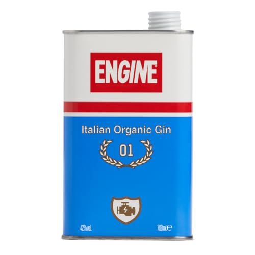 ENGINE - Gin distillé - Origine : Italie - Alcool : 42% - Notes de Citron & Baies de Genévrier - Idéal en cocktail Gin Tonic - 70cl