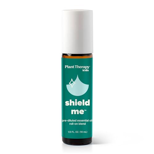 Plant Therapy Kids Shield Me Essential Oil Blend Pre-Diluted Roll On 10 mL (1/3 oz) 100% Pure, Gentle, Ready to use for Camping, Backyard & Travel