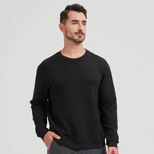 netdraw Men's Heavyweight Bamboo Viscose Scuba Sweatshirt Relaxed Fit Soft Smooth Knit Crewneck Spacer Pullovers4