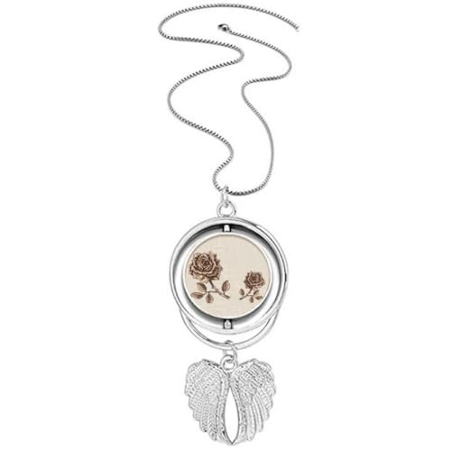 Collier ailes d'ange et fleur marron, le bijou poétique des moments doux