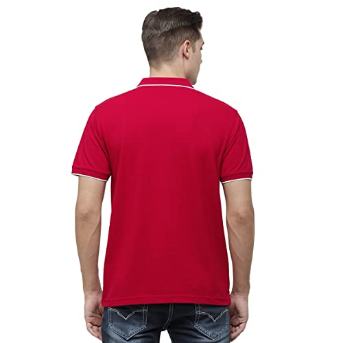 Image of Classic Polo Mens Cotton Blended Solid Half Sleeve Regular Fit Polo Neck T-Shirt