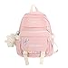 Mochila Kawaii con colgante mini mochila para niñas linda mochila escolar mochila estética japonesa mochila pastelera, Rosado, M, Mochila casual