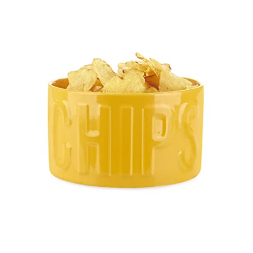 Balvi Cuenco Aperitivo Chips Color Amarillo Un Cuenco Original y con Estilo 1L Cerámica 8,5x15x15 cm