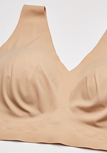 Calvin Klein Women's Invisibles Lightly Lined V Neck Bralette Bra, -Bare, M #TOP3