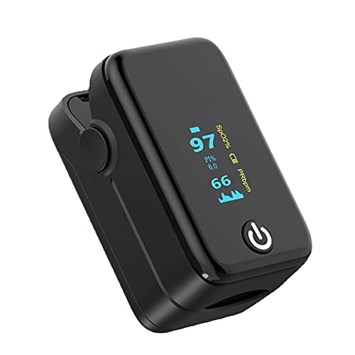 Udoarts Fingertip Heart Rate Monitor with Alarm Infrared Sensor Batteries Lanyard and OLED Screen