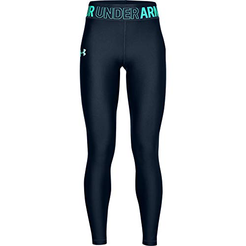 Under Armour Girls' Armour HeatGear Leggings , Academy Blue (408)/Comet Green , Youth Medium