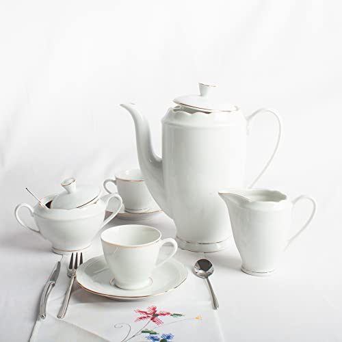 FranquiHOgar Lot De 6 Bols à Consommé Ovum + Soucoupes – Porcelaine Blanche 350 Ml – Micro-ondes, Four, Lave-vaisselle