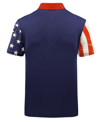 Image of ZITY Men's Golf Short Sleeve Moisture Wicking Polos with Print Patterns