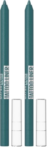 Image of Maybelline New York Tattoo Liner Gel Pencil, Sharpenable Eyeliner, Blue (Pack of 2)