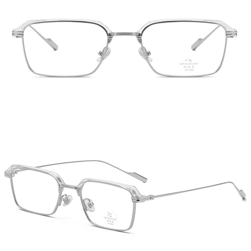 Gafas cuadradas mujeres metal y monturas hombres medio marco lente transparente