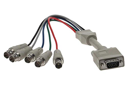 SF Cable, 1ft HD15 VGA Male to 5 BNC Female Cable