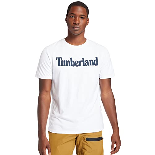 Timberland SS Linear Logo tee Camiseta, White, XL Hombre