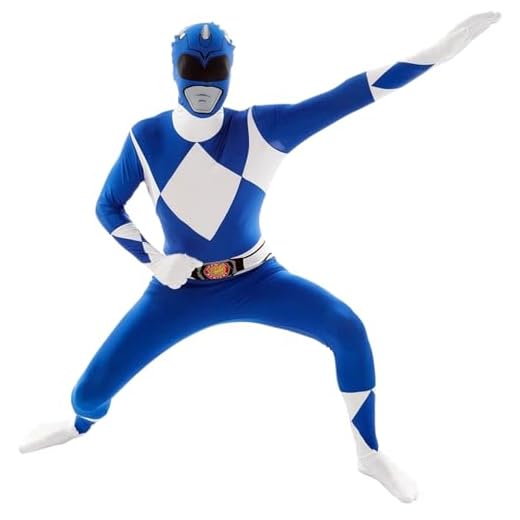 Morphsuits Adulti ufficiali Azul Traje de Power Ranger - XX-Large 6'3 - 6'9 (186cm - 206cm)
