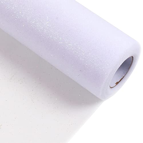 Premium 15” x 30 Yards Sparkling Glitter Tulle Rolls for Weddings, Parties, and DIY Crafts – Versatile Shimmering Ribbon for Gift Wrapping and Decorations