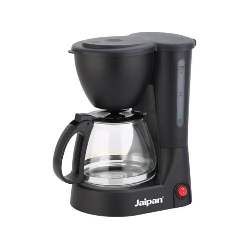 Jaipan Coffee Maker 650 Watts Filter Coffee Machine with Glass Carafe | 6 Cups Capacity | Anti-Drip Function | Auto Keep Warm Plate | Water Level Indicator | Black