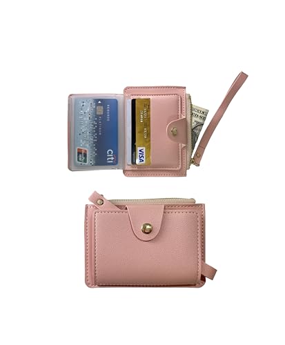 wristlet wallet-card bag, coin purse 2 in 1, multi-slot PU leather wrist wallet, large capacity to meet your storage (Pink)4