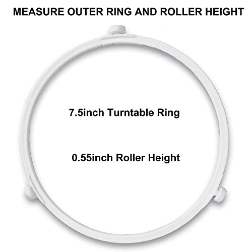 7.5 Inch Microwave Turntable Ring, Rotating Ring Roller, Middle Glass Plate Tray Support Holder, Replacement Inner Ring - For 10.6"-12.4" Microwave Oven Glass Turntable Plate #TOP2