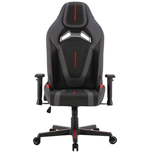 FURIOUS Gaming Chair Computer Gamer Chair with Fully Foam, Space Capsule Design Video Gamer Chair Racing Style,PU Leather Executive Office Chair with Lift Headrest and Lumbar Support (Gray)