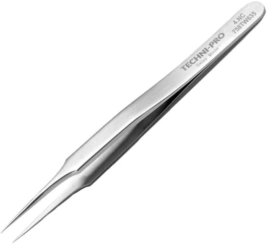 758TW635-4.3' High Precision Tweezers, Style 4, Superalloy Anti-Magnetic, Very Fine, Sharp