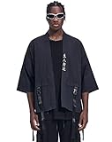 MFCT Men's Japanese Kimono Samurai T-Shirt (as1, Alpha, l, Regular, Regular, Large) Black