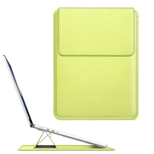 Image of Fintie Sleeve Case for MacBook Neo 13 Inch, MacBook Air 13.6 /13.3 Inch, MacBook Pro 13 Inch, Other Up to 13 inch Laptop Tablet - Slim Bag Cover with Stand, Synthetic Leather, Magnetic Closure, Citrus