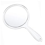 TOPYHL Makeup Hand Mirror, Double-Sided 3X 1x Magnifying Large Travel Handheld Mirror Cosmetic...