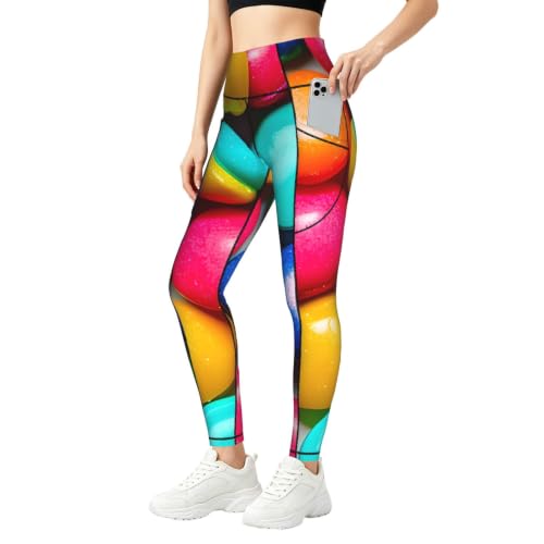 Leggings coloridos con estampado de caramelo para tu rutina y uso diario