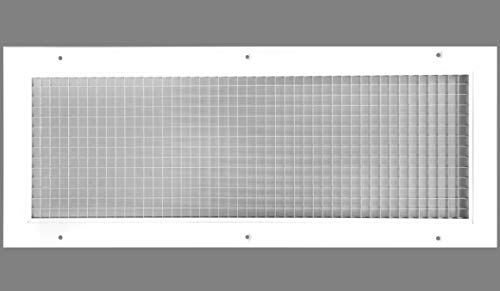 Image of 12 inch x 14 inch or 14 inch x 12 inch Cube Core Eggcrate Return Air Grille - Aluminum Rust Proof - HVAC Vent Duct Cover - White [Outer Dimensions: 13.75 x 15.75]