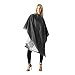 Betty Dain Reversi Reversible Coloring/Styling Cape, Two-Sided Cape, Black Side Has Chemical Proof Finish for Processing, Snap Closure at Neck, 50 x 60 Inches, Silver/Black