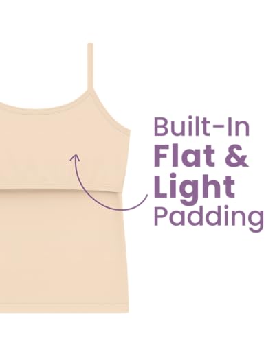 Image of Lily Chic Lightly Padded Camisole for Girls | Ages 8-16 Yrs | Soft Cotton Slips | Covers Nipple Buds | Perfect Under Uniforms & Top | Pack of 2