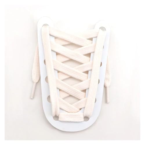 フラット 8mm クラシック靴紐 スニーカー用 カラー靴紐 スケート スポーツシューズ ブーツ 靴紐アクセサリー AF1 女性 男性用(Beige white,160cm)