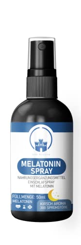 Saint Nutrition® Melatonin Spray hochdosiert 0,5 mg Tagesdosis – Beruhigungsmittel für den Mensch zum Einschlafen – Einschlafspray extra stark, rezeptfrei und ohne Alkohol - vegan, 50 ml