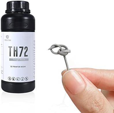 RESIONE TH72 Flexible-Tough 3d Printer Resin with Long-lasting Toughness and Impact Resistant Liquid Resin,Low Water Absorption Resin for Figurines(Medium Grey)-500g