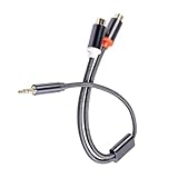 REITINGE Bidirektionaler 3,5-mm Adapter mit Goldanschlüssen, Gehäuse aus Aluminiumlegierung, rauschunterdrückende Stereo Konvertierung, Goldplatte auf Adapter