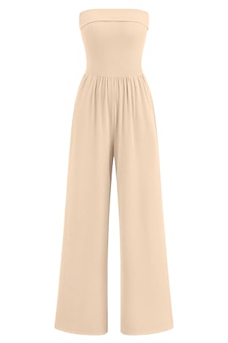 Wide Leg Strapless Jumpsuit