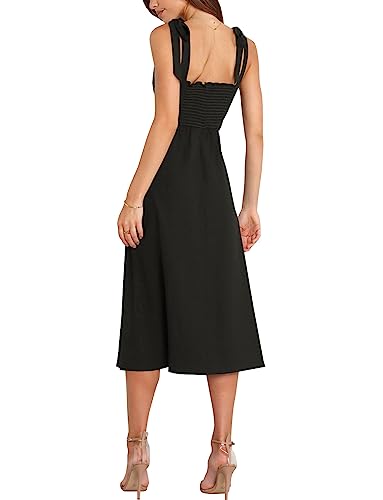 Tankaneo Womens Elegant Square Neck Bridesmaid Dresses Split Mid Formal Dress Cocktail Party Dress for Wedding Guest2