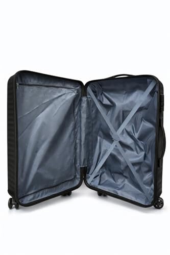 Image of Kamiliant by American Tourister Rock-Lite Medium 68 Cm Check-in Hard Sided Trolley Bag for Men & Women, Suitcase 66L for Travel with 3 Digit Combination Lock - Black