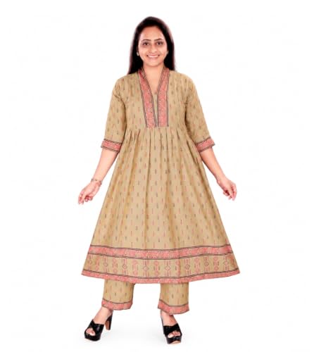 Image of Momenta Women's Pure Cotton Maternity Kurta Set | Feeding Kurti with Concealed Zippers | Maternity Dress for Pre & Post Pregnancy