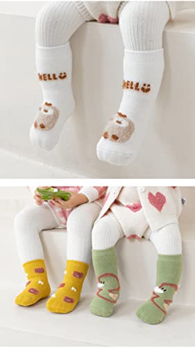 Baby Non-skid Grip Socks Toddler Socks Warm Thick Anti Skid Slipper Crew Socks for Girls Boys Newborn Infant2