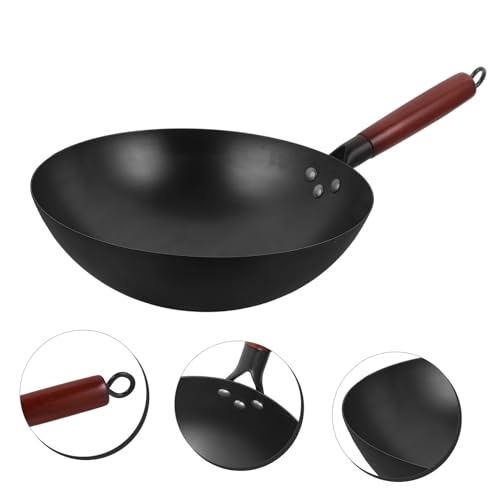 Sartén wok tradicional de hierro sin recubrimiento antiadherente miniatura 6