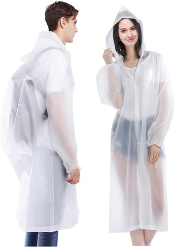 Capa De Chuva Transparente Impermeável Grossa Capuz Adulto