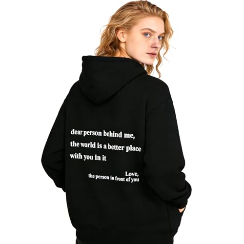 You Are Enough Hoodie Dear Person Behind Me Sweatshirt Gift Merch Women Men Inspirational Faith Black