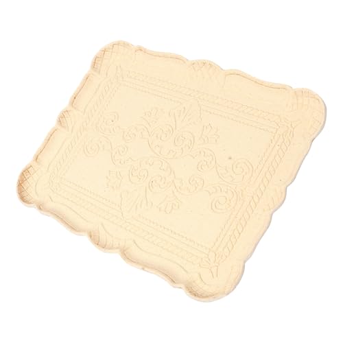 iplusmile 彫刻模様入り長方形木製トレイ 多用途収納トレー デスクトップ用装飾トレイ 耐久性のある木材製 食品や小物収納に適した実用的デ